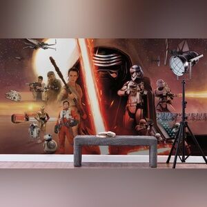 Star Wars The Force Awakens Spray and Stick Wallpaper Mural Sealed Brand New